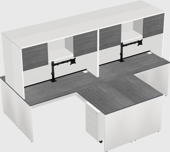 Quad l-shaped office desks