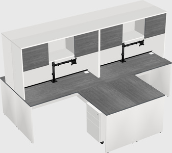 Quad l-shaped office desks