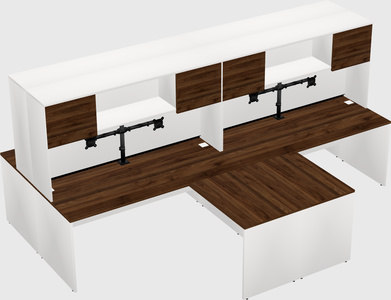 Quad l-shaped office desks
