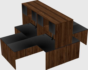 Quad l-shaped office desks