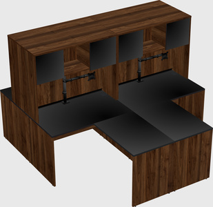 Quad l-shaped office desks