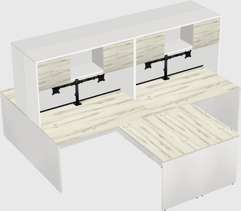 Quad l-shaped office desks