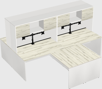 Quad l-shaped office desks