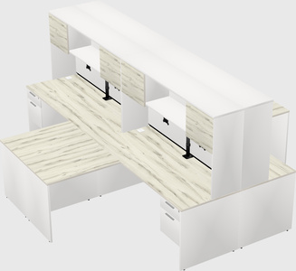 Quad l-shaped office desks
