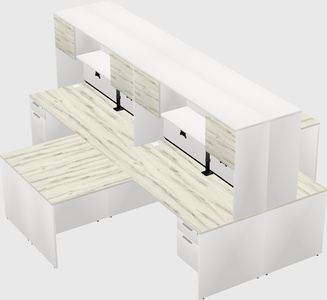 Quad l-shaped office desks