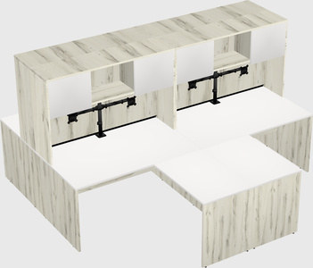 Quad l-shaped office desks