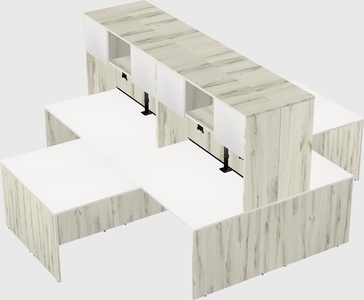 Quad l-shaped office desks