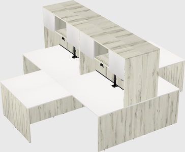 Quad l-shaped office desks