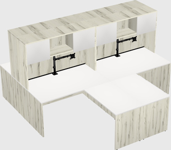 Quad l-shaped office desks