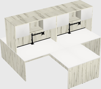 Quad l-shaped office desks