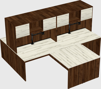 Quad l-shaped office desks