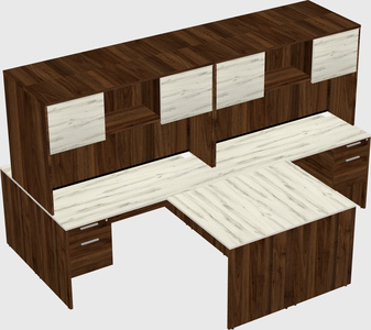 Quad l-shaped office desks