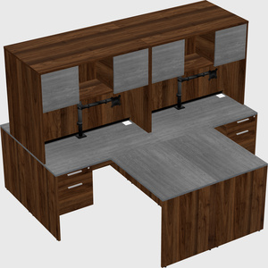 Quad l-shaped office desks