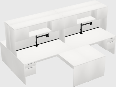 Quad l-shaped office desks