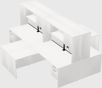 Quad l-shaped office desks
