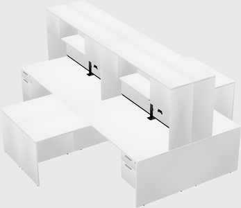 Quad l-shaped office desks
