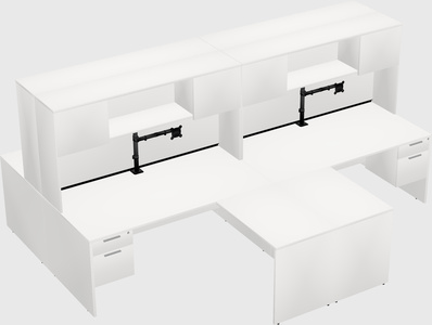 Quad l-shaped office desks