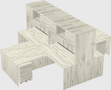 Quad l-shaped office desks