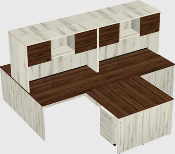 Quad l-shaped office desks