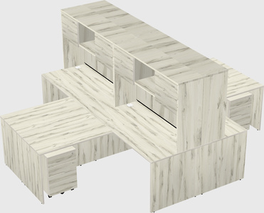 Quad l-shaped office desks