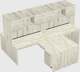 Quad l-shaped office desks