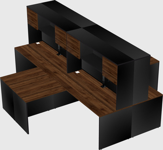 Quad l-shaped office desks