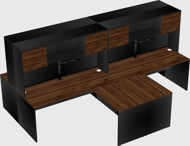 Quad l-shaped office desks
