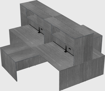 Quad l-shaped office desks