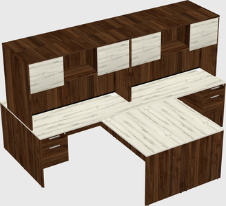 Quad l-shaped office desks