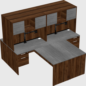 Quad l-shaped office desks