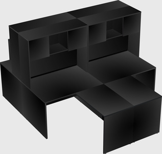 Quad l-shaped office desks