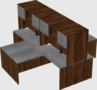 Quad l-shaped office desks