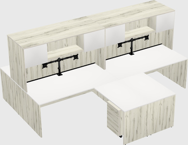 Quad l-shaped office desks