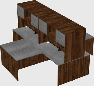 Quad l-shaped office desks