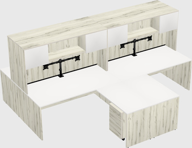 Quad l-shaped office desks