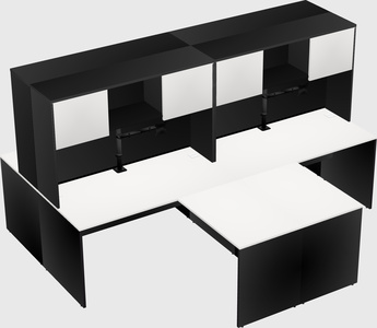 Quad l-shaped office desks