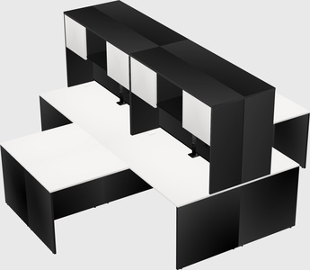 Quad l-shaped office desks