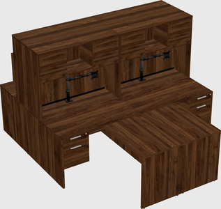Quad l-shaped office desks