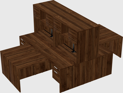 Quad l-shaped office desks
