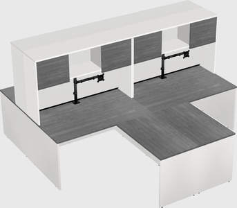 Quad l-shaped office desks