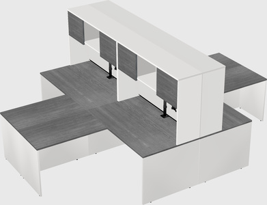 Quad l-shaped office desks