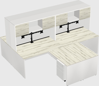 Quad l-shaped office desks