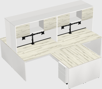 Quad l-shaped office desks