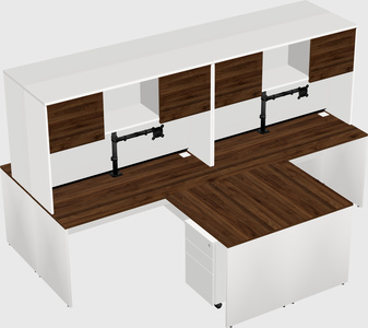 Quad l-shaped office desks