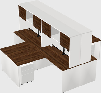 Quad l-shaped office desks