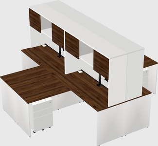 Quad l-shaped office desks