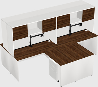 Quad l-shaped office desks
