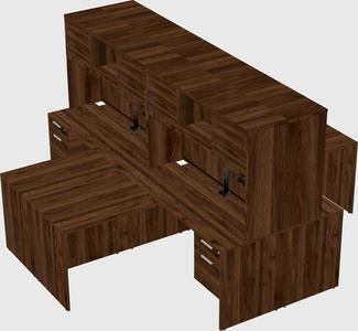 Quad l-shaped office desks