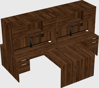 Quad l-shaped office desks