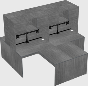 Quad l-shaped office desks